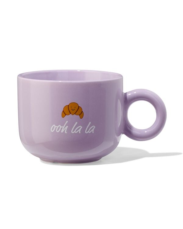 theemok 480ml aardewerk lila croissant - 61100279 - HEMA