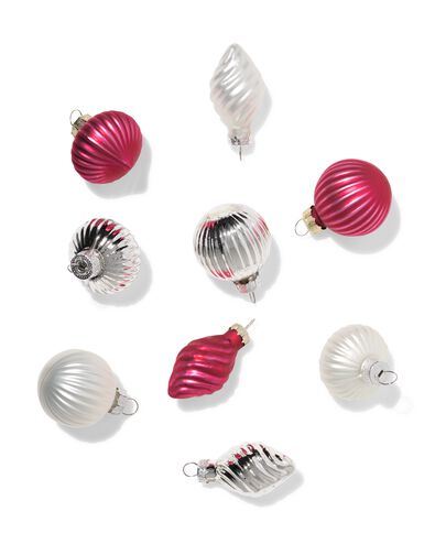 kerstballen figuren 10.5cm glas rood - 9 stuks - 25100193 - HEMA