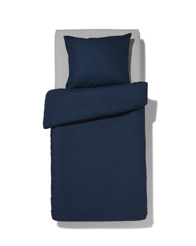 housse de couette 140x200/220cm en coton doux bleu fonc&eacute; - 5790128 - HEMA