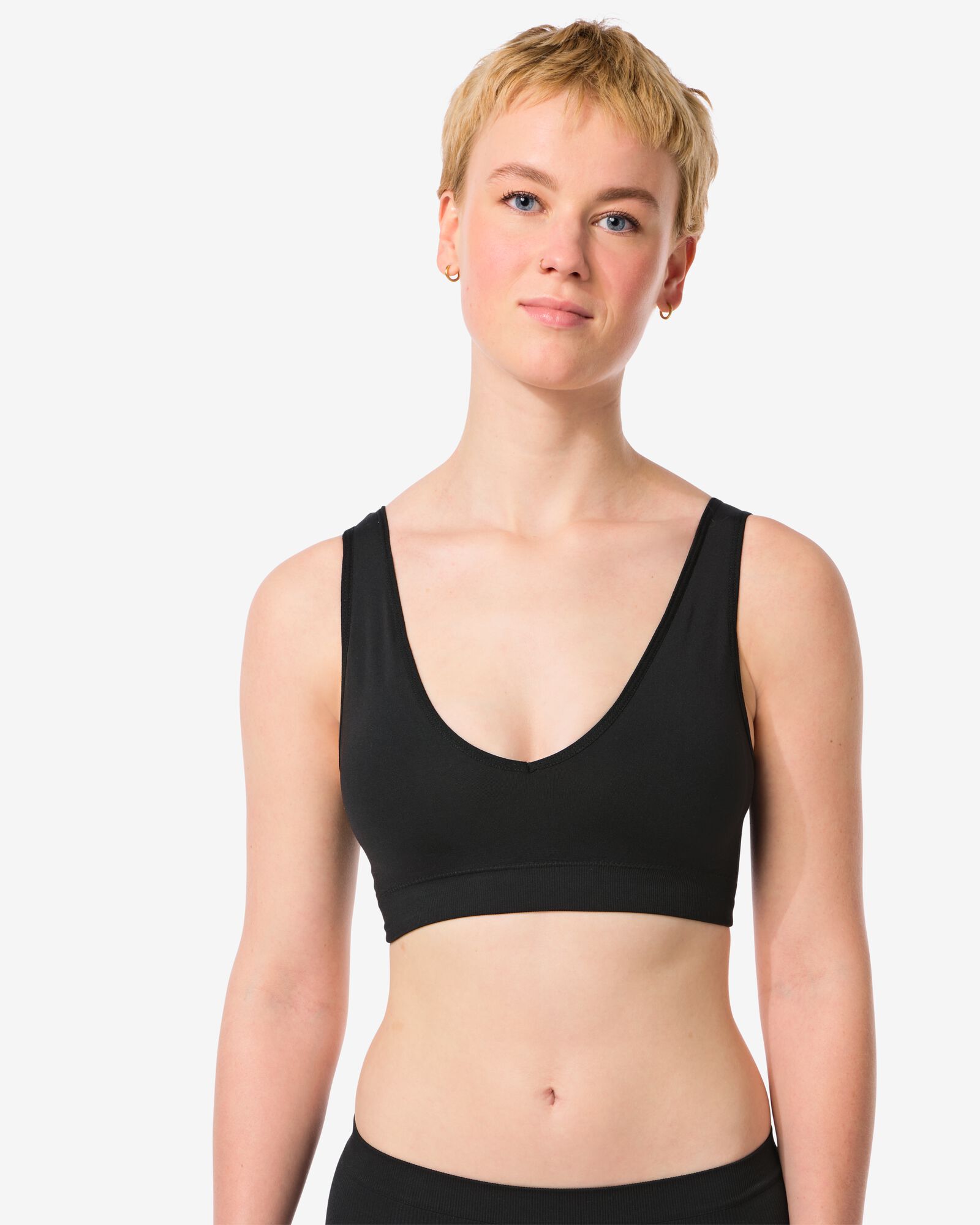 top zonder beugel naadloos zwart zwart - 21940815BLACK - HEMA