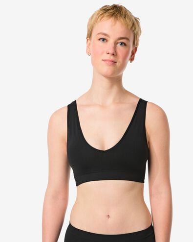 top zonder beugel naadloos zwart zwart - 21940815BLACK - HEMA