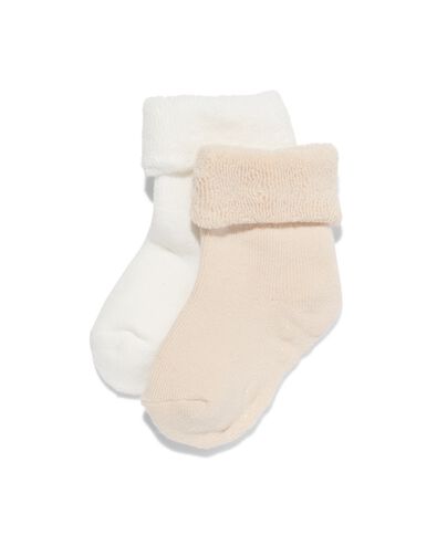Babysocken aus Terrystoff &ndash; 2 Paar eierschalenfarben eierschalenfarben - 4731040OFFWHITE - HEMA