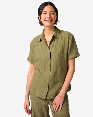 Chemisier femme Kai mousseline vert - 36303580GREEN - HEMA