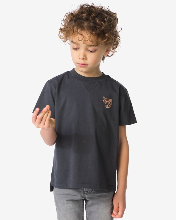 kinder T-shirt donkergrijs donkergrijs - 30715603DARKGREY - HEMA