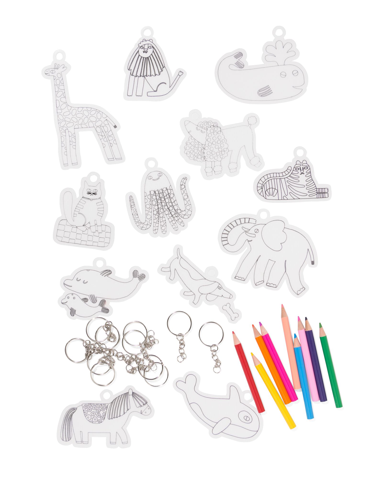 krimpfolie sleutelhangerset dieren - 15900519 - HEMA