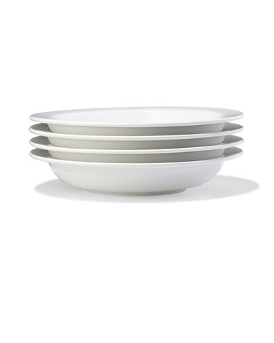 assiette creuse &Oslash;22,5cm usage quotidien porcelaine blanche - 4 pi&egrave;ces - 9650331 - HEMA