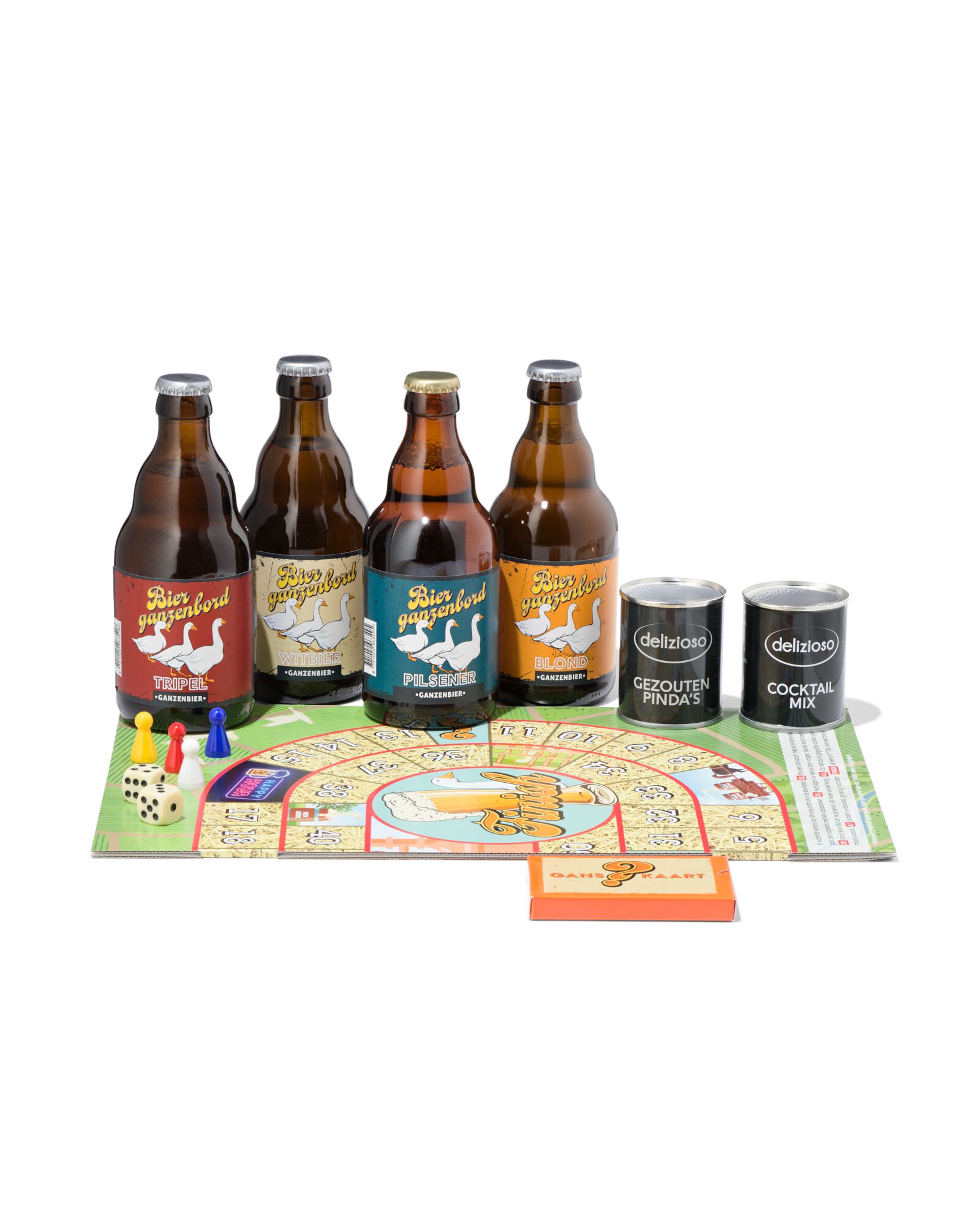 Oudhollands ganzenbord met 4 bieren - 17450105 - HEMA