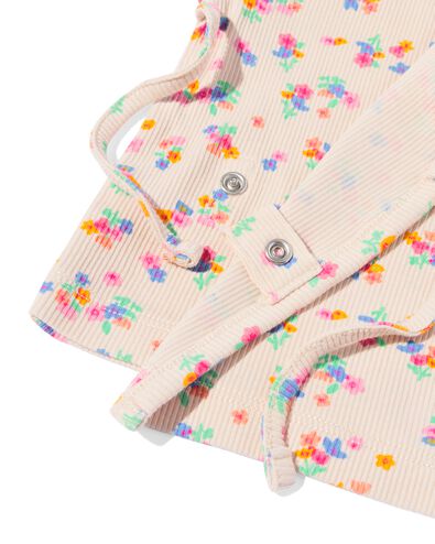 newborn overslag T-shirt rib bloemen zand zand - 33440620SAND - HEMA