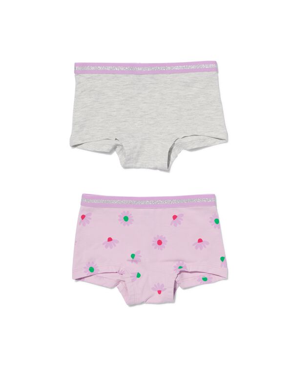 2 boxers enfant en coton/stretch lilas - 19341430LILAC - HEMA