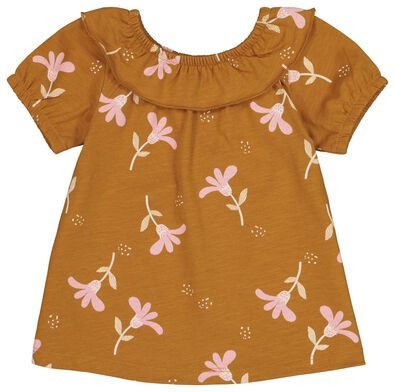 t-shirt bébé avec col à volants marron - 1000020353 - HEMA
