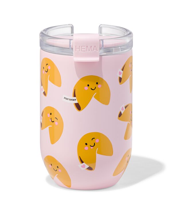 tasse &agrave; caf&eacute; &agrave; emporter 350 ml inox biscuit de la fortune - 61100069 - HEMA