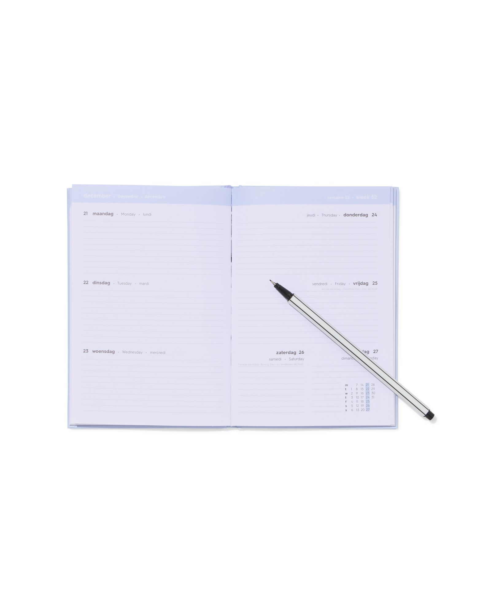 agenda scolaire 2026-2027 12,5x18cm bleu basique - 14505642 - HEMA
