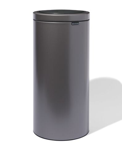 Brabantia Touch Bin Flat Top prullenbak 30L Platinum -  grijs metallic Brabantia - 20500189 - HEMA