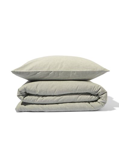 housse de couette 140x200/220cm chambray vert - 5790230 - HEMA