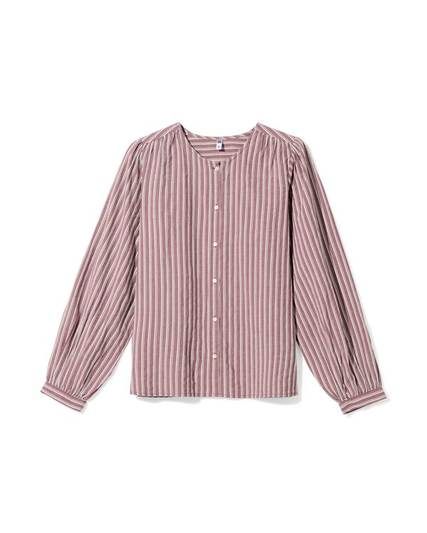 damesblouse Sally strepen bordeauxrood bordeauxrood - 36206930BURGUNDYRED - HEMA