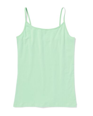 d&eacute;bardeur femme coton &agrave; bretelles spaghetti vert clair - 19631229LIGHTGREEN - HEMA