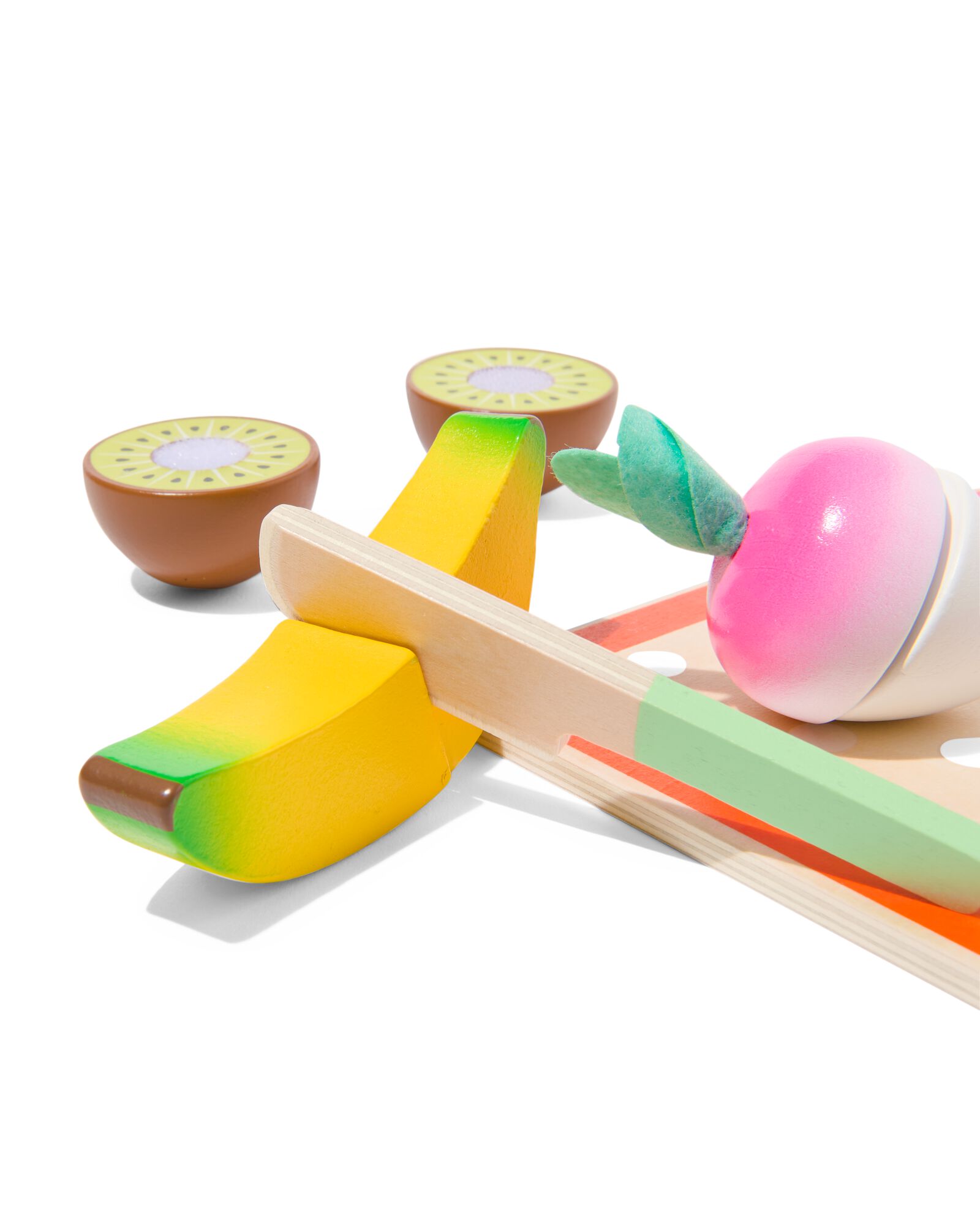 groente- en fruitset hout 6-delig - 15140137 - HEMA