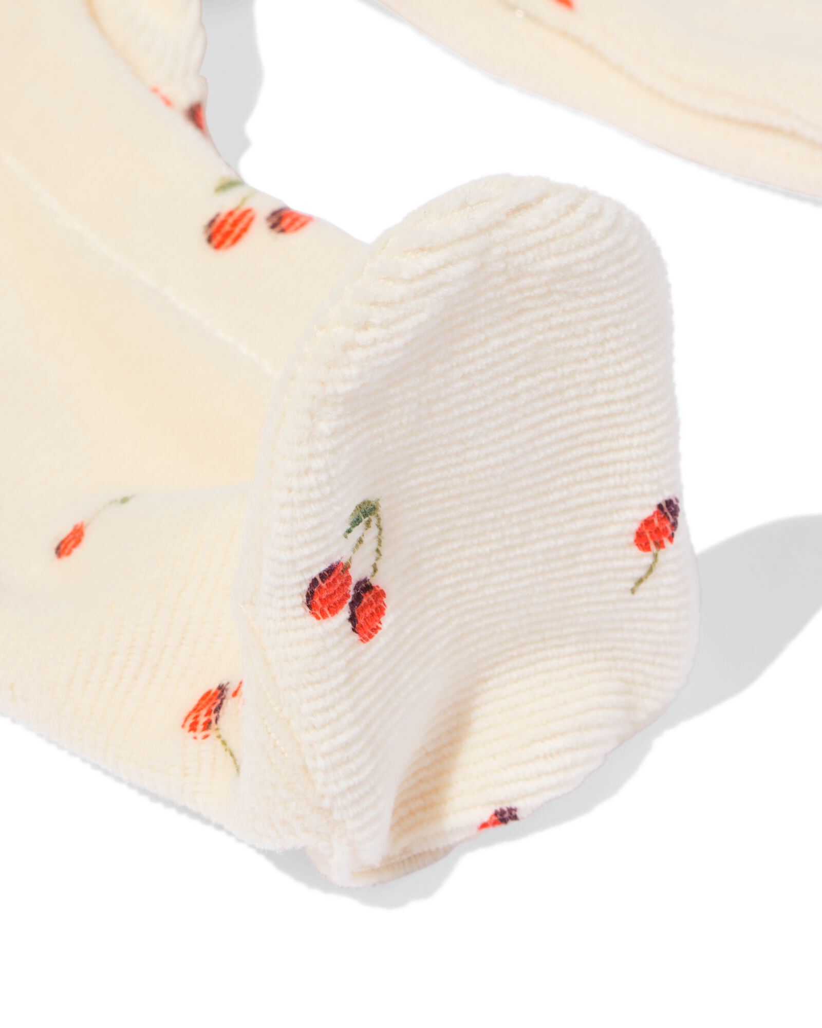 barboteuse nouveau-n&eacute; velours c&ocirc;tel&eacute;e cerises &eacute;cru &eacute;cru - 33443320ECRU - HEMA