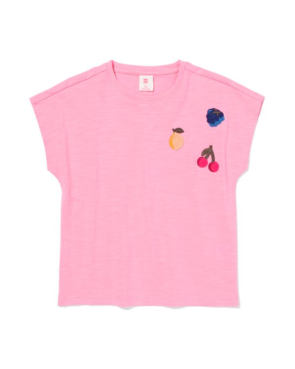 kinder T-shirt jersey fruit roze roze - 30843070PINK - HEMA