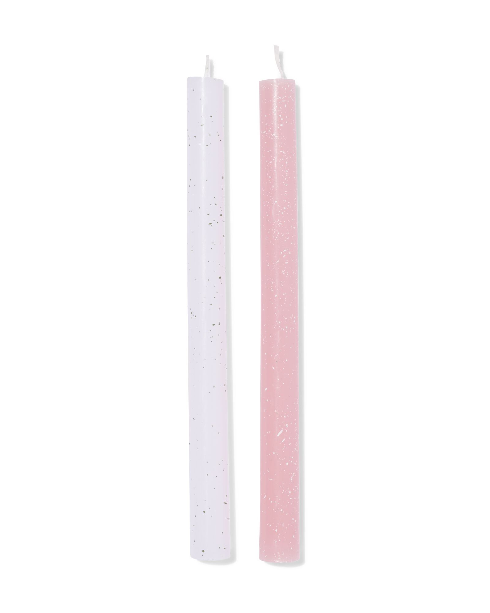 bougies longues ⌀2,2x25cm moucheture vert-rose - 2 pi&egrave;ces - 13506153 - HEMA