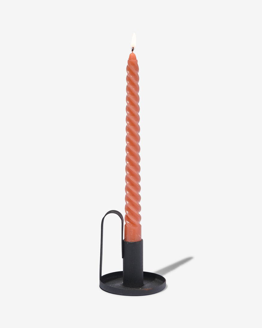 2 longues bougies d'intérieur torsadées Ø2x25 terracotta - 13506014 - HEMA