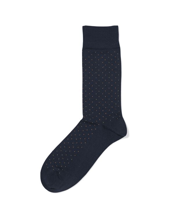 herensokken rib stippen donkerblauw donkerblauw - 4151070DARKBLUE - HEMA