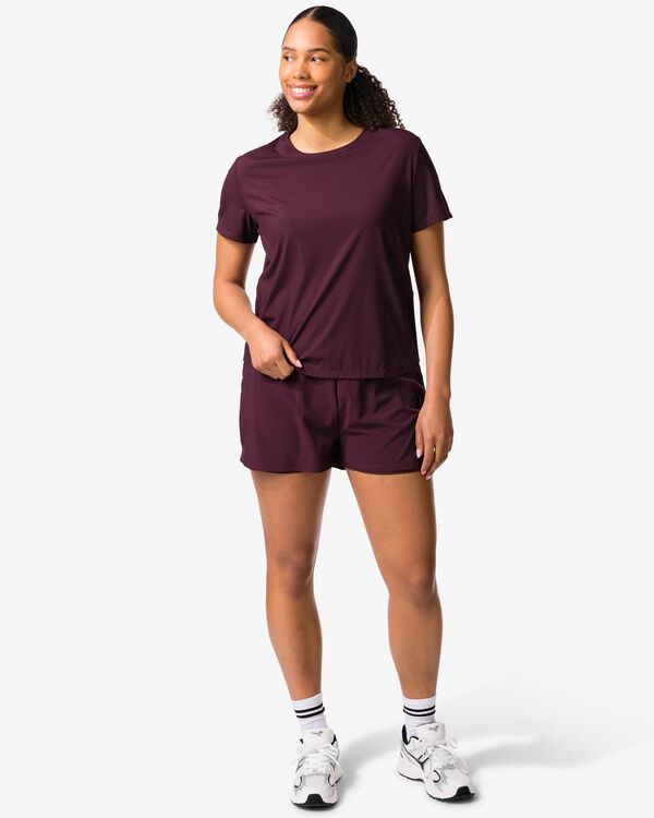 damessportbroekje  bordeauxrood bordeauxrood - 36000485BURGUNDYRED - HEMA