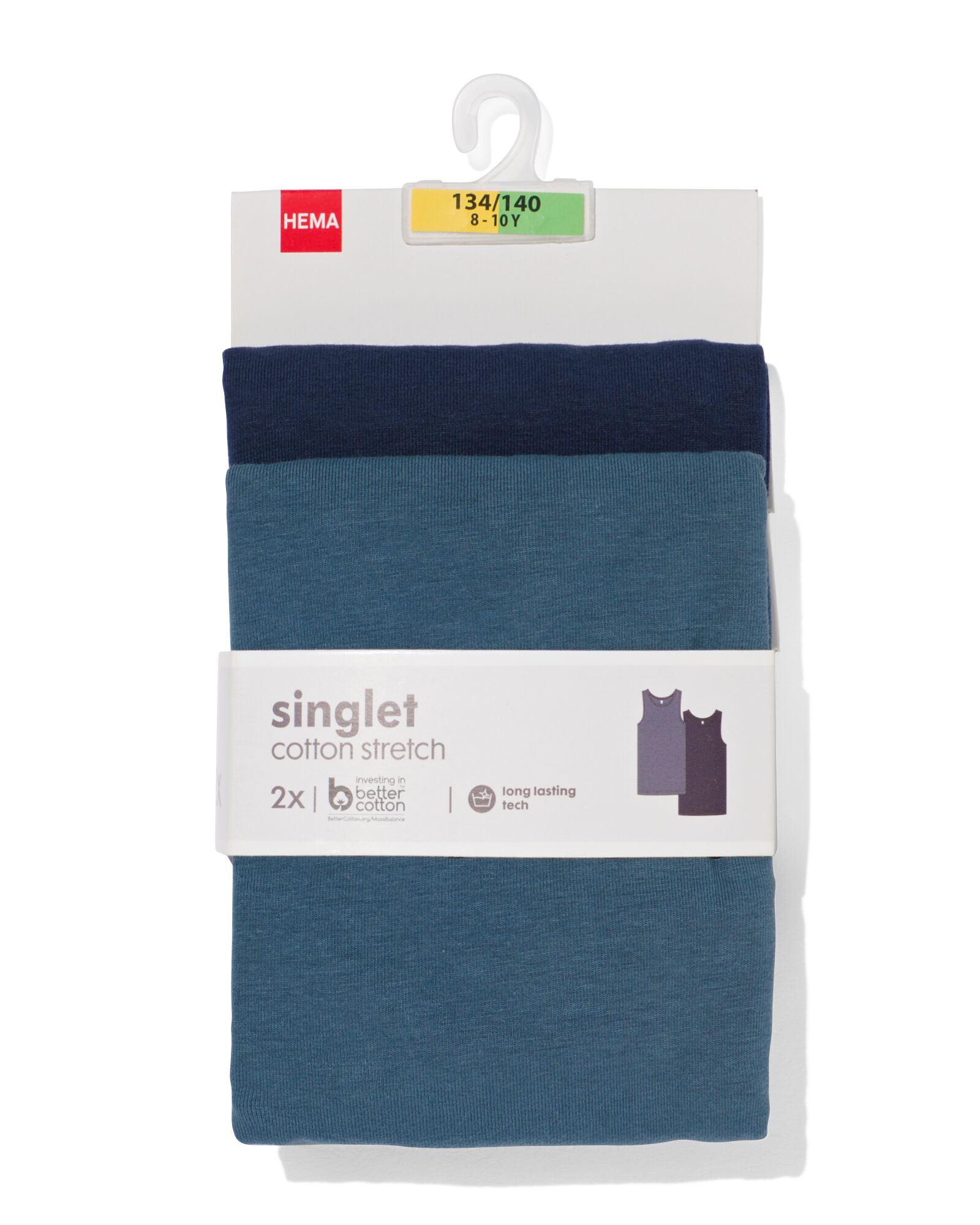 2 d&eacute;bardeurs basic enfant coton stretch bleu bleu - 19280790BLUE - HEMA