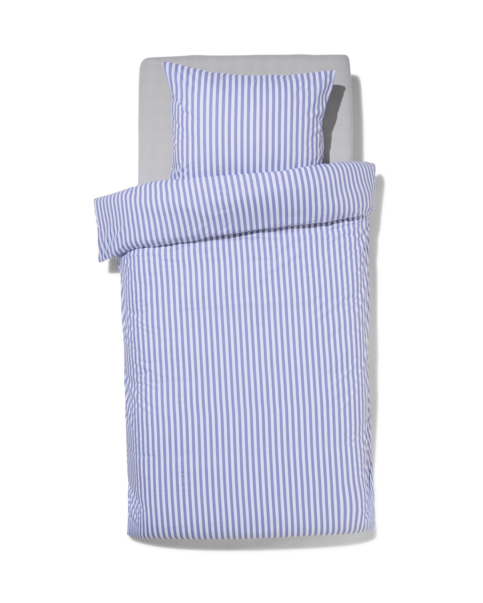 housse de couette 140 x 200/220 cm en coton doux, rayures lavande  - 5760128 - HEMA