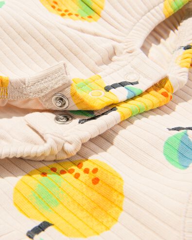 body nouveau-n&eacute; coton c&ocirc;tel&eacute; avec stretch citrons &eacute;cru - 33423220ECRU - HEMA