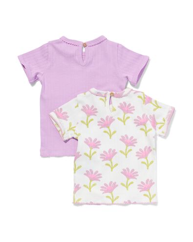 2 t-shirts bébé ajourés violet clair 74 - 33046853 - HEMA
