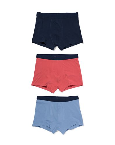 korte herenboxers katoen stretch - 3 stuks rood rood - 19190230RED - HEMA