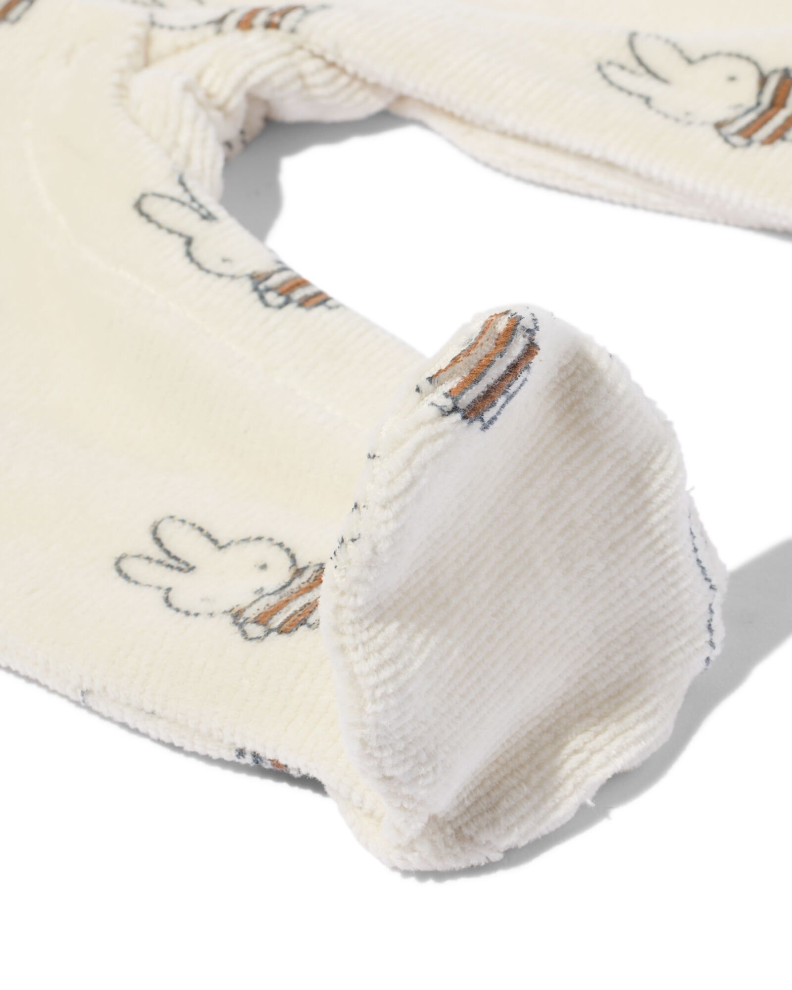 nijntje newborn jumpsuit velours rib ecru ecru - 33402920ECRU - HEMA