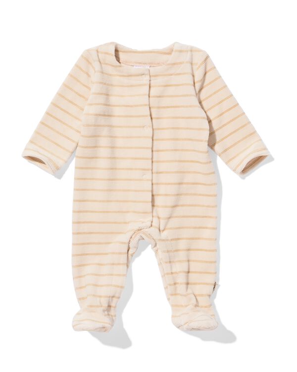Newborn-Jumpsuit aus Kordsamt, gestreift sandfarben sandfarben - 33447520SAND - HEMA