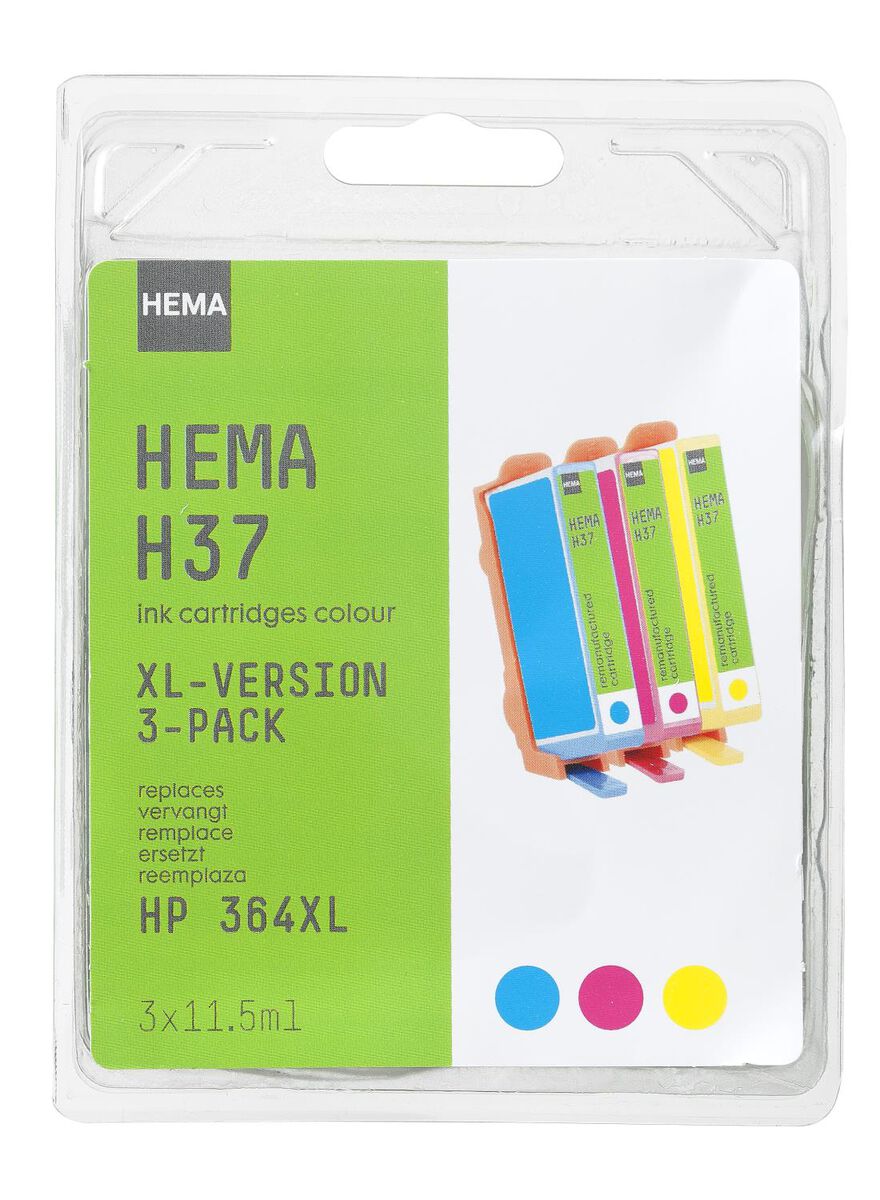 H37 remplace HP 364 CMY Multipack XL - 38390412 - HEMA