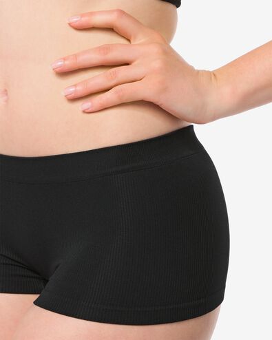 boxer femme sans couture c&ocirc;tel&eacute; noir noir - 21960104BLACK - HEMA