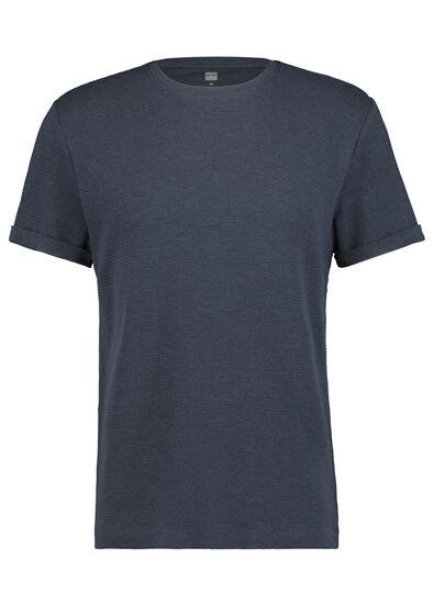 T-shirt homme côtelé bleu - 1000014893 - HEMA