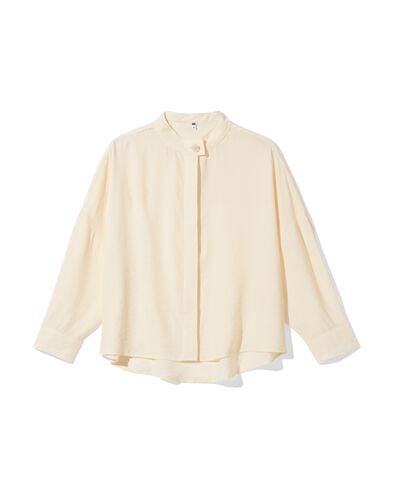 damesblouse Senna ribbel gebroken wit gebroken wit - 36206540OFFWHITE - HEMA