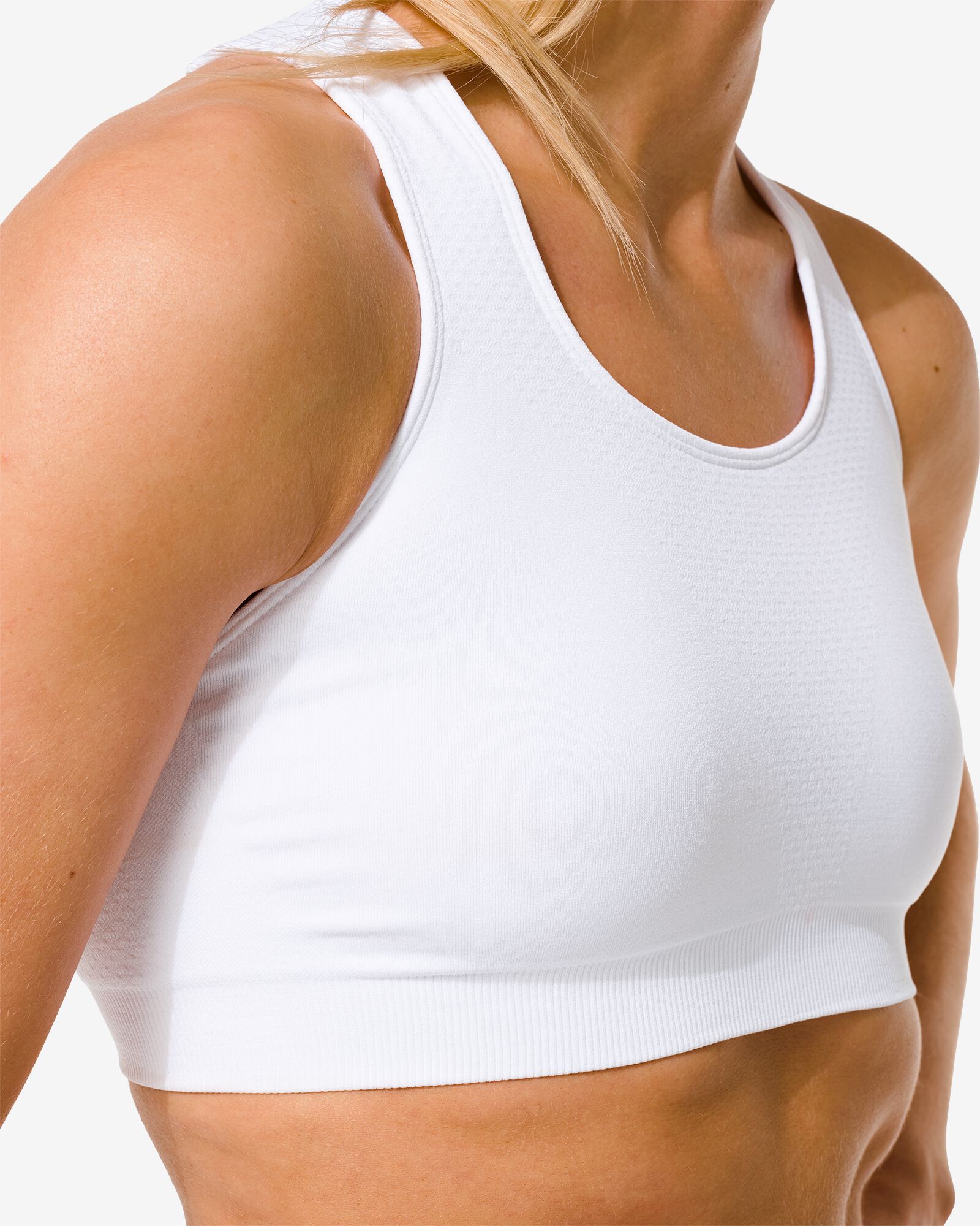 haut de sport sans coutures - support moyen blanc blanc - 1000030851 - HEMA