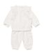 newborn kledingset broek en shirt met borduur ecru 56 - 33481712 - HEMA