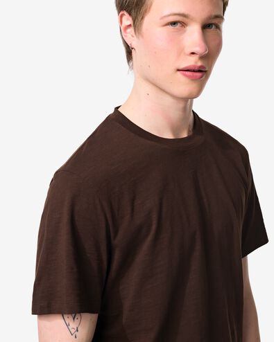 t-shirt homme Jaap textur&eacute; marron marron - 2178870BROWN - HEMA
