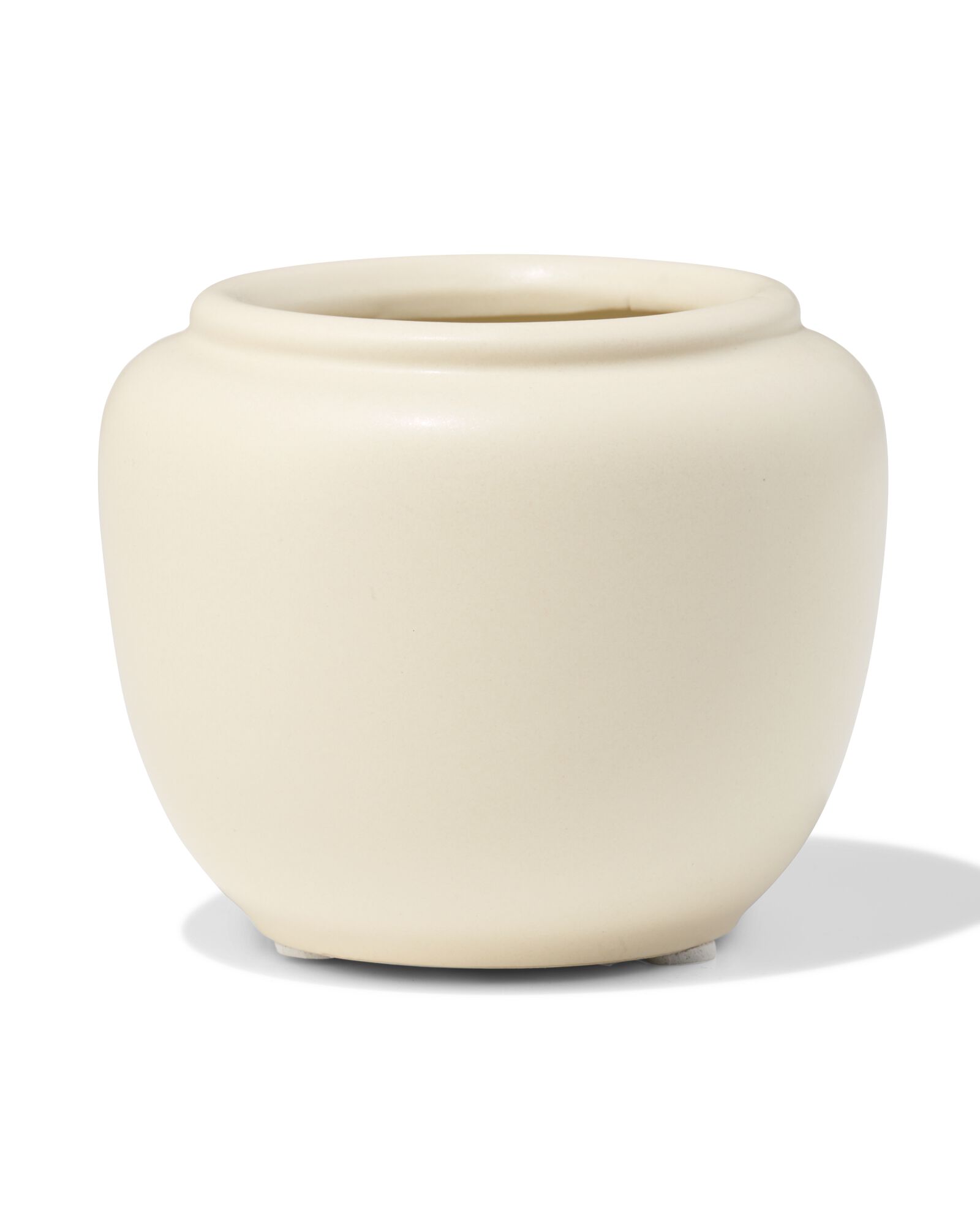 bloempot ⌀7x7.4cm keramiek cr&egrave;me - 13325080 - HEMA