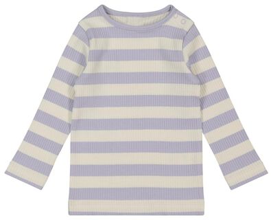 Baby-Shirt, gerippt lila - 1000022083 - HEMA