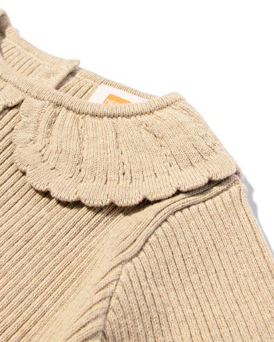 babytrui gebreid met kraag zand - 33073960SAND - HEMA