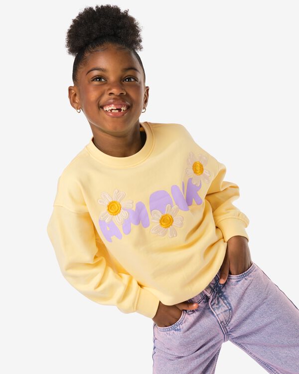 kindersweater 'amour' geel geel - 30859401YELLOW - HEMA
