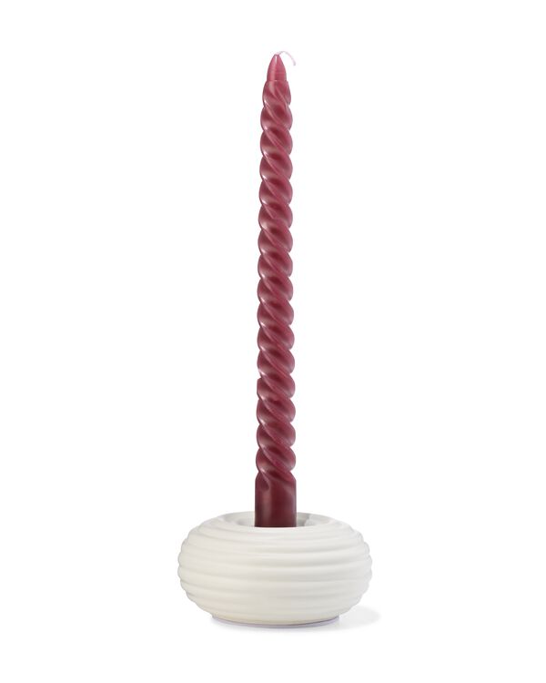 bougeoir S c&eacute;ramique nervur&eacute; naturel - 13324230 - HEMA