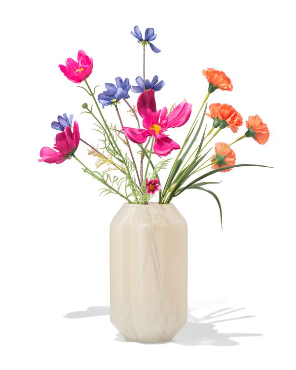 vaas ⌀8x23cm glas bloemvorm melkachtig wit - 13325004 - HEMA