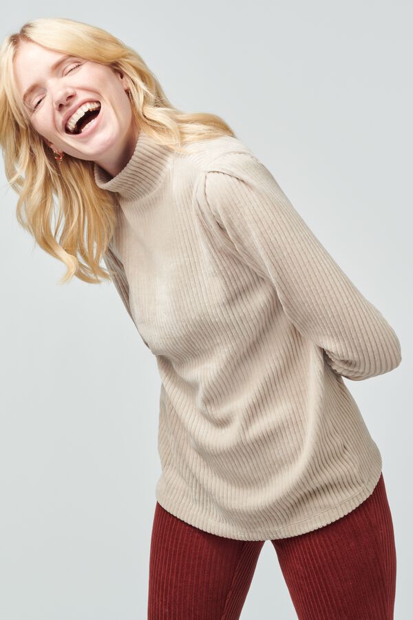 Damen-Sweatshirt Cassie, Cord sandfarben sandfarben - 1000029491 - HEMA