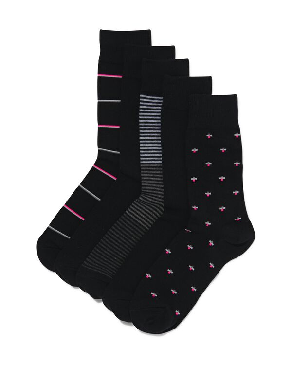 5er-Pack Herren-Socken, mit Baumwolle, Fliege schwarz schwarz - 1000030648 - HEMA