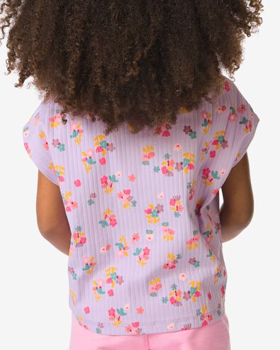 kinder T-shirt bloemen lichtpaars lichtpaars - 30837449LIGHTPURPLE - HEMA